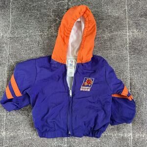 Baby Vintage 90s NBA Phoenix Suns Purple Orange Zip Up Windbreaker Jacket Sz 18M